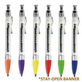Stay-Open Wavy Clip Banner Pen